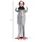 6' Clown Animatronic, Red Haired Life Size Outdoor Halloween Decoration with Motion Activated Sound & Light Up Eyes
